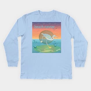 Heron beach runner Kids Long Sleeve T-Shirt